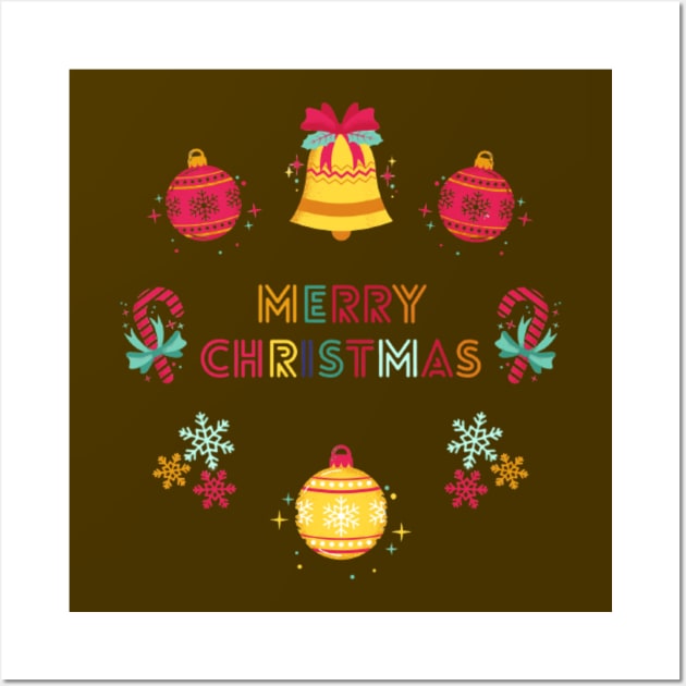 Merry Christmas Wall Art by Artistic Design